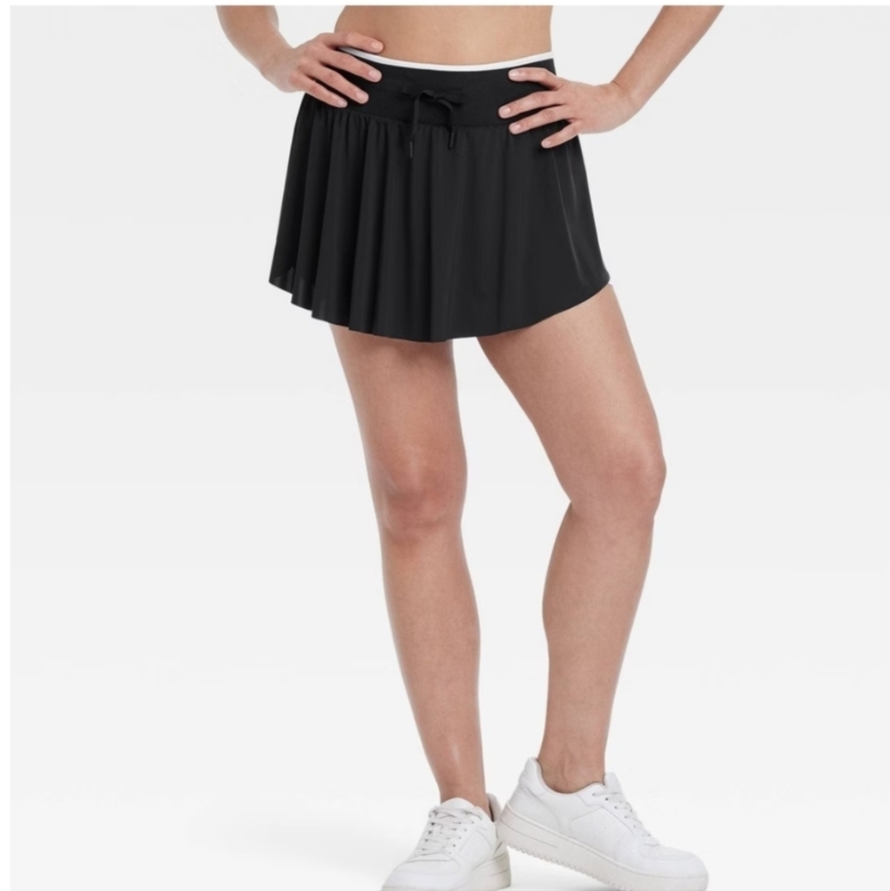 All in Motion Black Mid Rise Active Skort - Skirt with Shorts inside - Size S